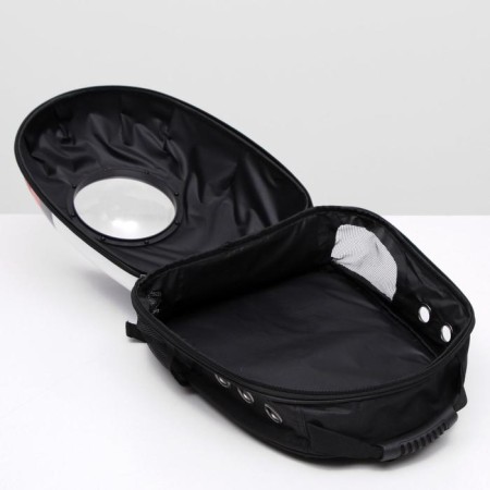 A backpack for carrying animals with a viewing window, 30 x 24 x 42 cm, red-white-6