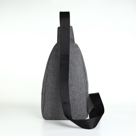 Male sling bag from textiles, gray color-2