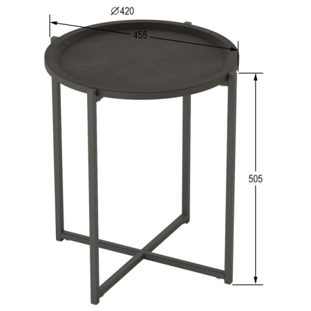 Journal table "Björn", 420 × 420 × 505 mm, color black loft / black-4