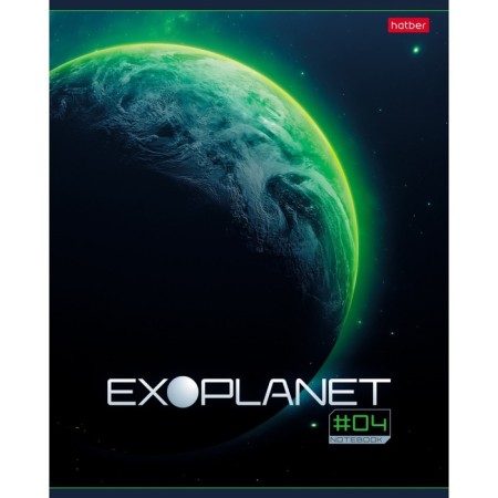 Notebook of 80 sheets in a cage, exoplanet, cover coated cardboard, glossy lamination, mix-4