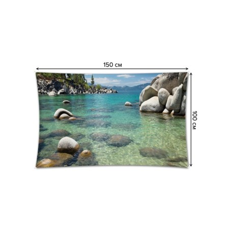 Decorative panel with photo printing "Stones on the shore", horizontal, size 100x150 cm-1