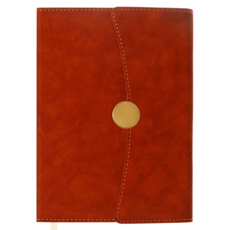 Organizer on the rings of A6+, 80 sheets, leatherette, with a valve, a line, with a handle, in a gift box, brown-1