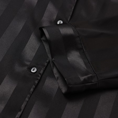 Female pajamas (shirt, trousers) kaftan "strip", black, r.52-54-7