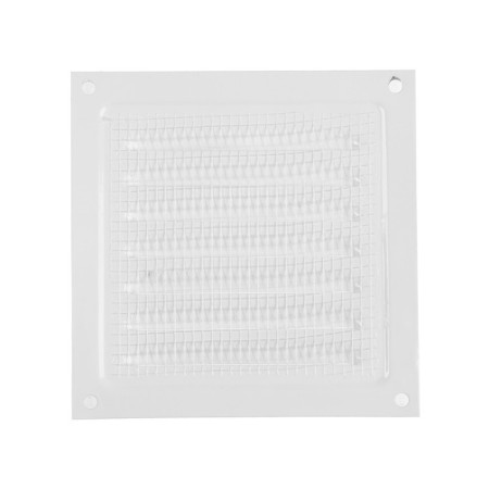 Ventilation grate "Space" RM1212, 125 x 125 mm, with a grid, metal, white-2