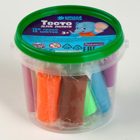 Modeling dough, 12 colors 15 g in the bucket-3