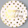 Paper plate "Happy Birthday", peas, set 6 pcs., Color gold