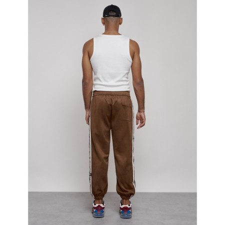Joggers are sports male, size 50, brown color-4