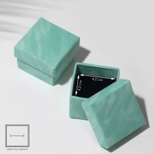 Gift box for the velvet ring, 5 × 5 (the size of the useful part is 4.2 × 4.2 cm), the color is turquoise