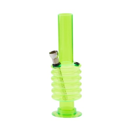Bong for smoking, H-20 cm, "accordion", acrylic, green