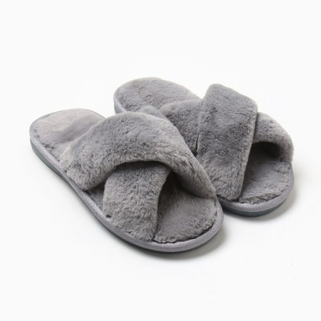 Women's slippers with an open nose size 40-41, gray-3