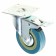 Furniture wheel, d = 75 mm, on the site, with a foot, with a latch, gray