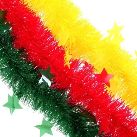 Tinsel "spark" stars, d-6 cm, 200 cm, mix-1