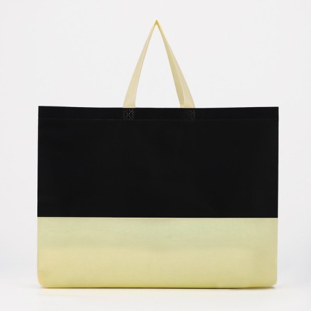 Household bag without fastening, beige color/black-1