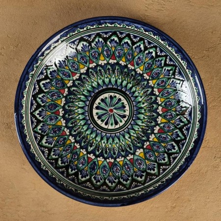 Largan Rishtan ceramics "Patterns", 25 cm, blue-3