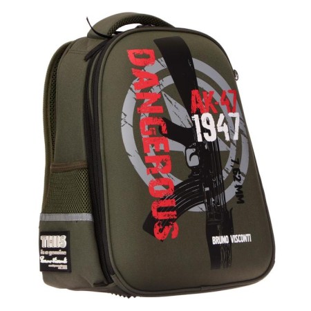 Frame backpack 36 x 28 x 17 cm, + pencil case, Bruno visconti "Militari"-1