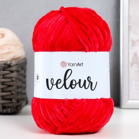 Yarn "Velour" 100% micropoliester 170m/100g (846 red)-7