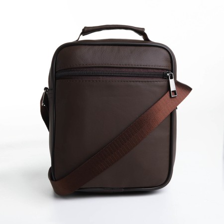 Male bag on lightning, long belt, brown color-3