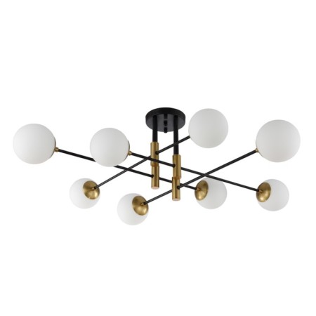 Ceiling Crystal Lux, Fidel 0630/106, E27, 8x60 W, 35x100x100 cm, Black color