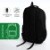 Young backpack from textiles with a zipper, 4 pockets, black/green color