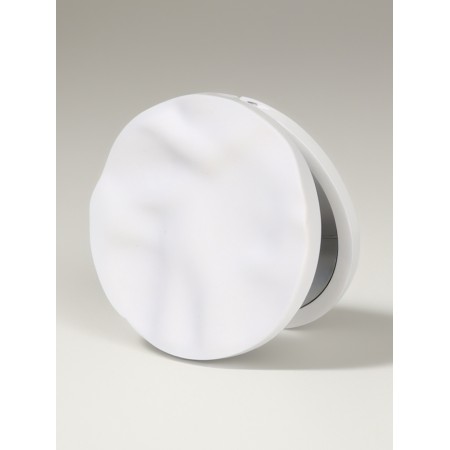 Folding mirror “waves”, d = 7.5 cm, matte white color-1