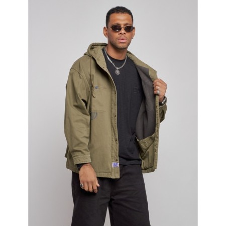 Jeaning male jacket, size 54, khaki color-7