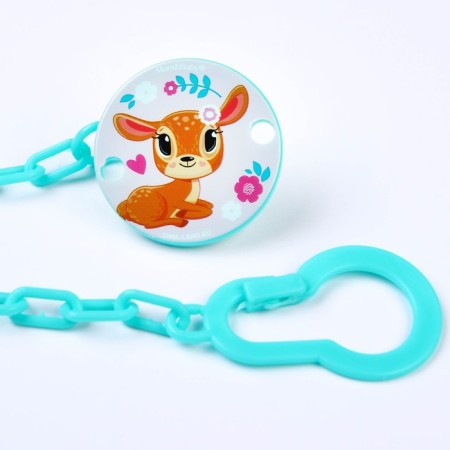 Holder for the nipple - dummies "Mom and kids: deer", on the chain-3