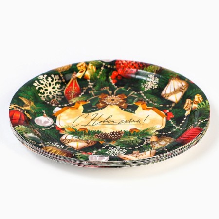 Disposable paper plate "Happy New Year", New Year's-4