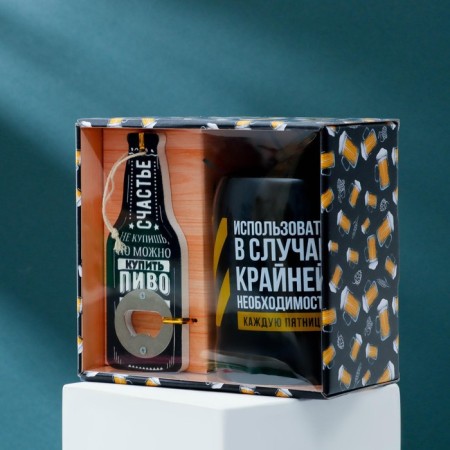 Beer mug with an opener is expensive to “use, if necessary,” 600 ml, ceramics-6