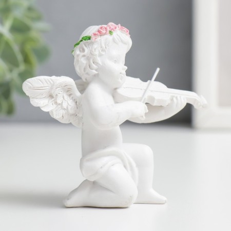Polystone souvenir "Snowthrough angel with violin" 7x5.5x8 cm-1