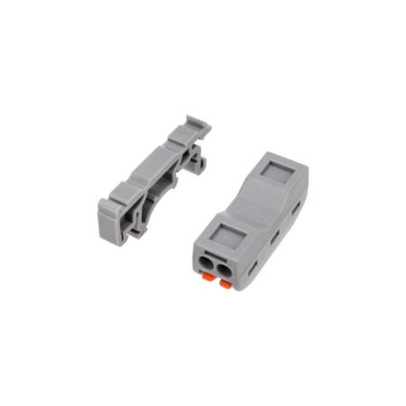 Terminal of the QMS 222-422d Passing 2-pole, with a mount on a DIN-rack (0.08-4 mm²), gray (5 pcs./Union)-1