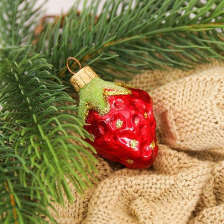 Christmas tree decoration "Strawberry" 6 cm-2