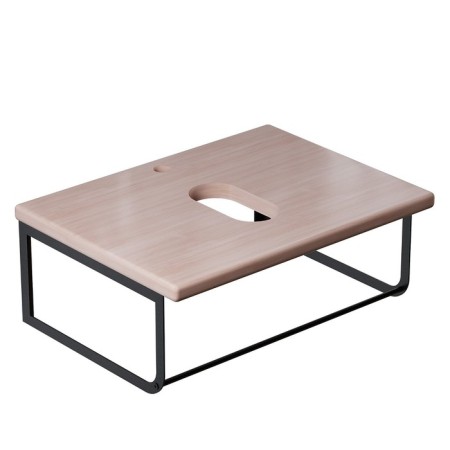 The countertop under the Uperwood Tanos sink is suspended, with brackets 60 cm, light beech