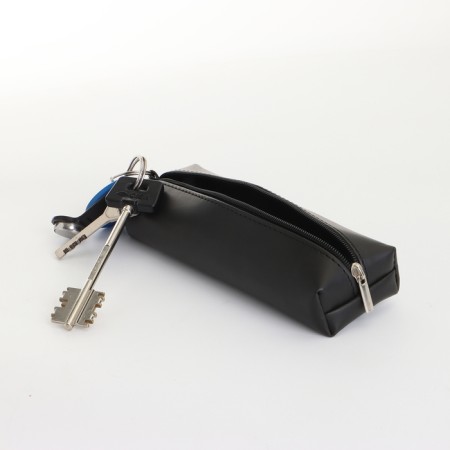 Key of zipper, length 16 cm, ring, carbine, black color-3