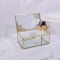 Great organizer for storage, with a lid, glass, with a mirror -bottom, 1 section, 17 × 10.5 × 7 cm, the color is transparent/copper