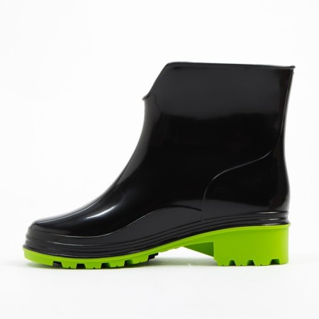 Women's rubber boots, black+light green, size 36-1