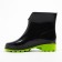 Women's rubber boots, black+light green, size 36