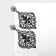 Hanging earrings "openwork" Patterned waltz, black matte color, 8.5 cm