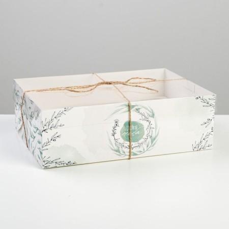 Capcake box, confectionery packaging, 6 cells “For you”, 23 x 16 x 7.5 cm
