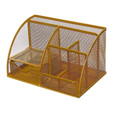 Chancellery trifles stand Calligrata, 7 departments, mesh, metal, black