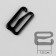 Hand hook, metal, 15 mm, 20 pcs, black color