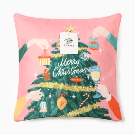 Case on the pillow Ethel "Christmas tree", 40*40 cm, 100% polyester, velor-4