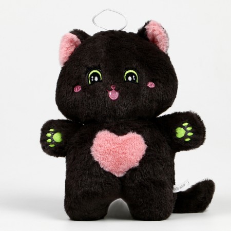 Soft toy "cat", 24 cm, black color