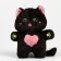 Soft toy "cat", 24 cm, black color