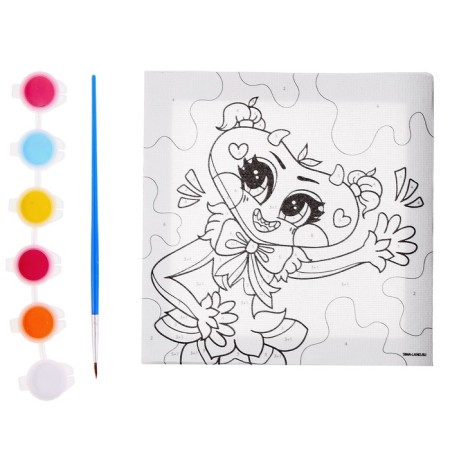 Picture on numbers for children "Soft girlfriend", 15 x 15 cm-3