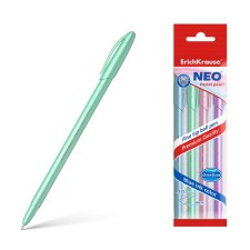 A set of ballpoints Erichkrause Neo Pastel Pearl, node 0.7 mm, blue ink, letter line 1000 meters, 4 pieces, mix