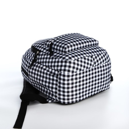 Set a youth backpack from textiles, a shoper bag, white/black color-3