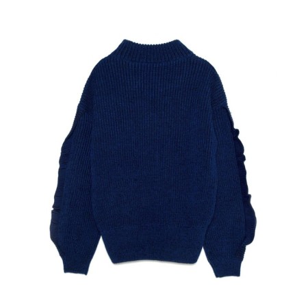 Women's sweater from the Italian yarn CONTE Elegant, Size S, Royal Blue color-2