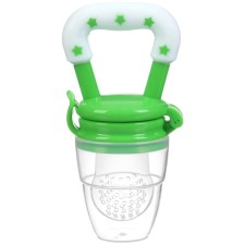 Nibbler for feeding, with silicone mesh, green color