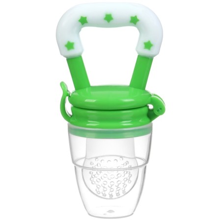 Nibbler for feeding, with silicone mesh, green color