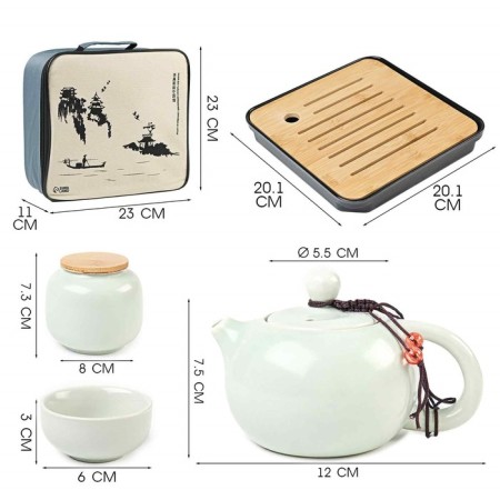 A set for a tea ceremony 10 items, 4 people, a cup 45ml, a kettle 180ml, a hem-1
